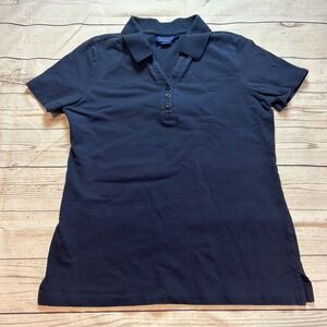 Pendleton Blue Polo Collared Short Sleeve Cotton Shirt Women's Size Medium